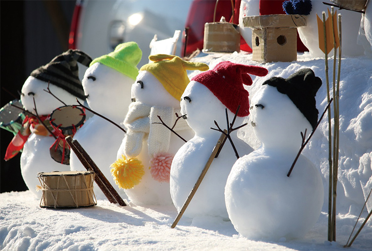七ヶ宿町 雪だるま・雪像コンテスト